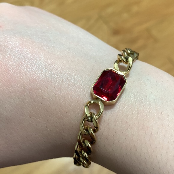 Ruby Gold Chain Bracelet and Necklace Set - Picture 12 of 17